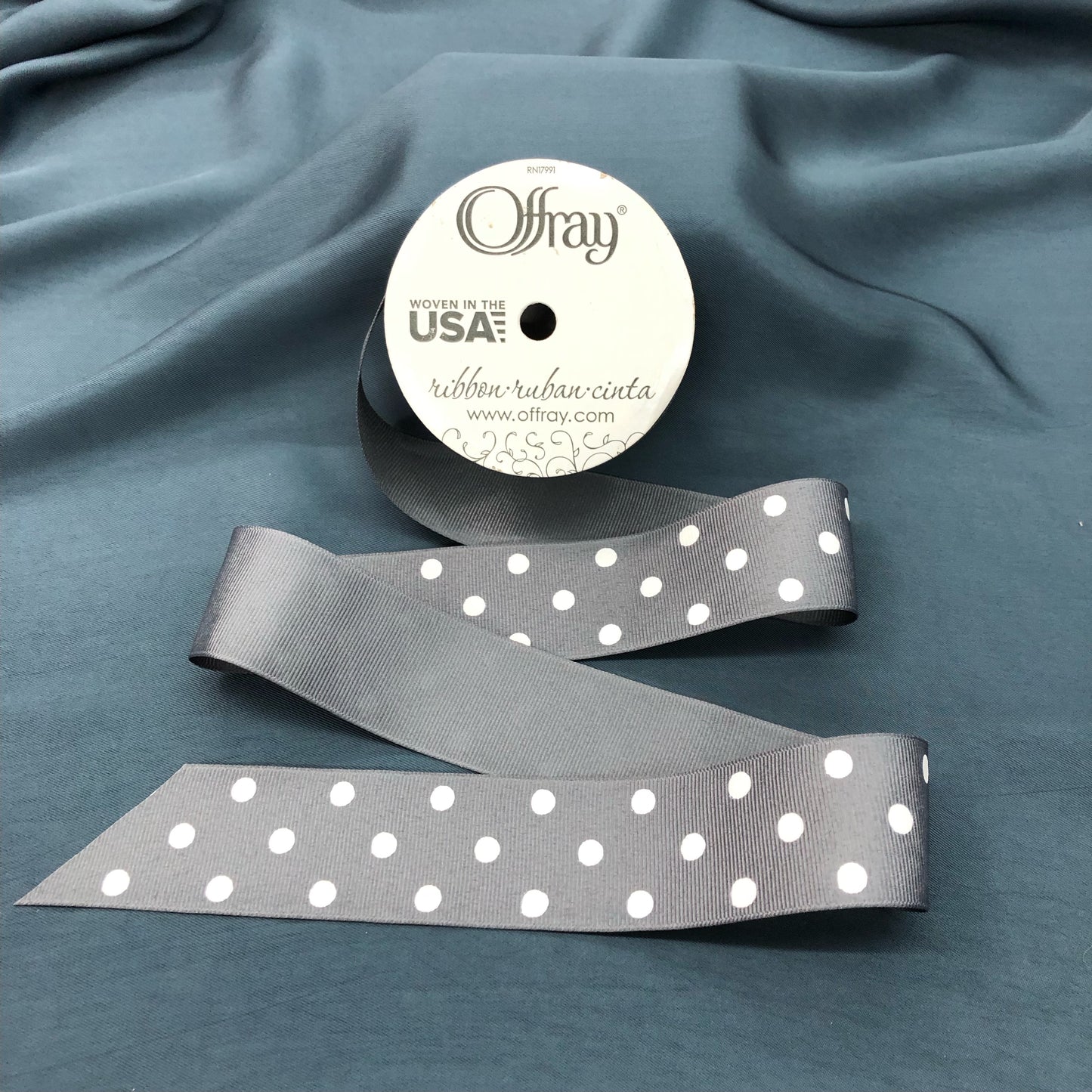 Polka dot grosgrain Ribbon - 2 1/4 yards