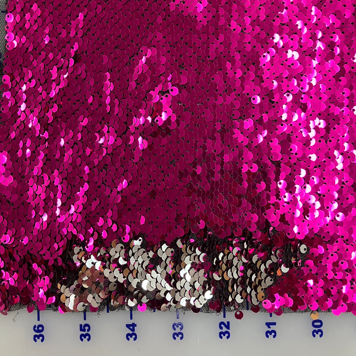 Flashy Fuschia Sequins - 1 partial yard