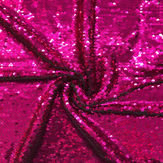 Flashy Fuschia Sequins - 1 partial yard