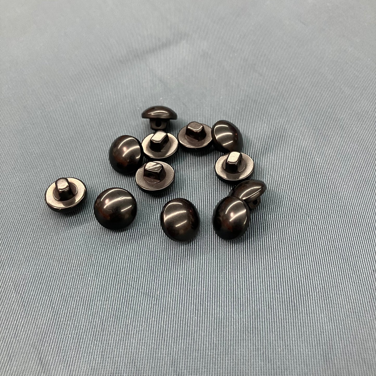 Shiny Black Dome Buttons - set of 12