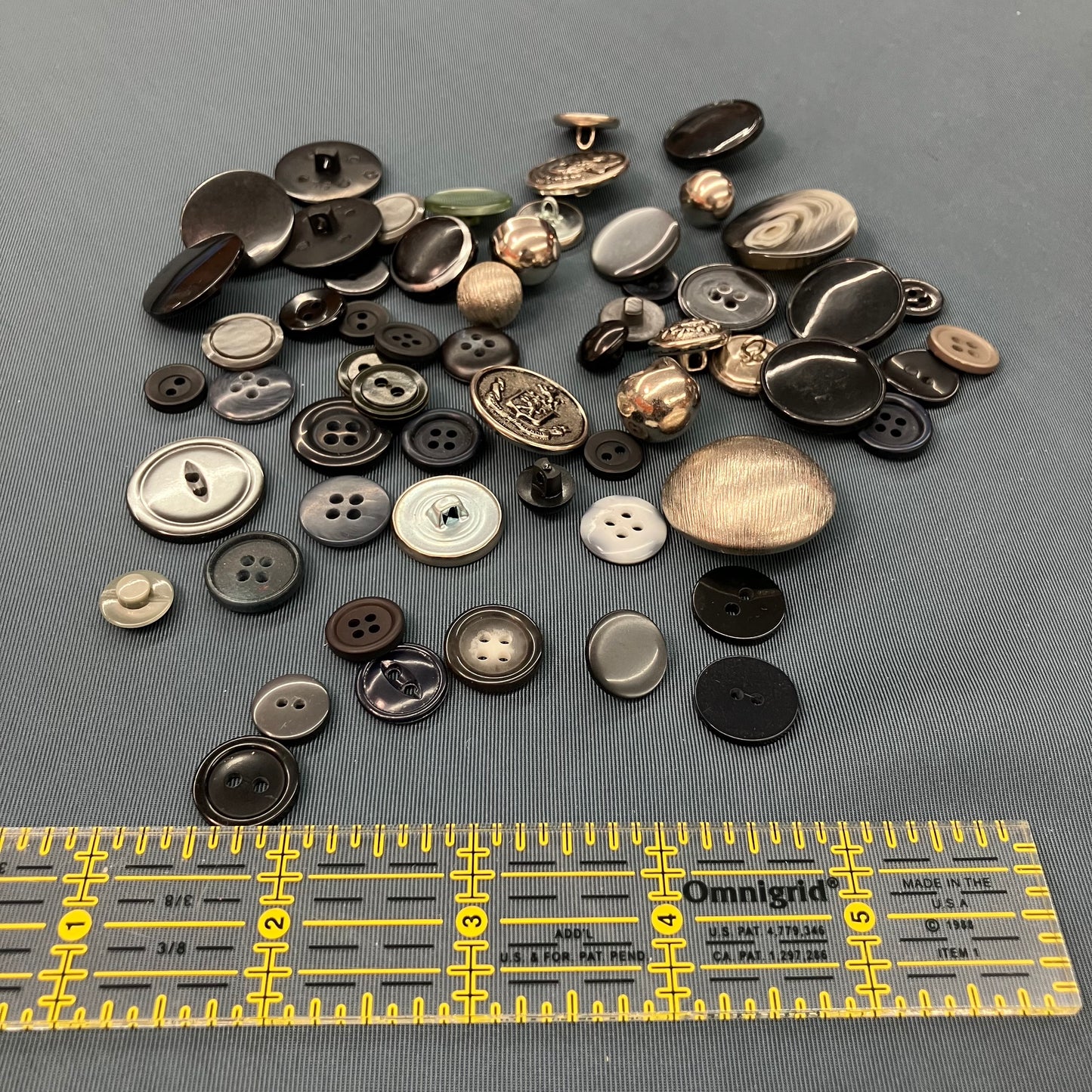 A Tiny Mixed Bag of Nifty Black/Gray/Silver Buttons