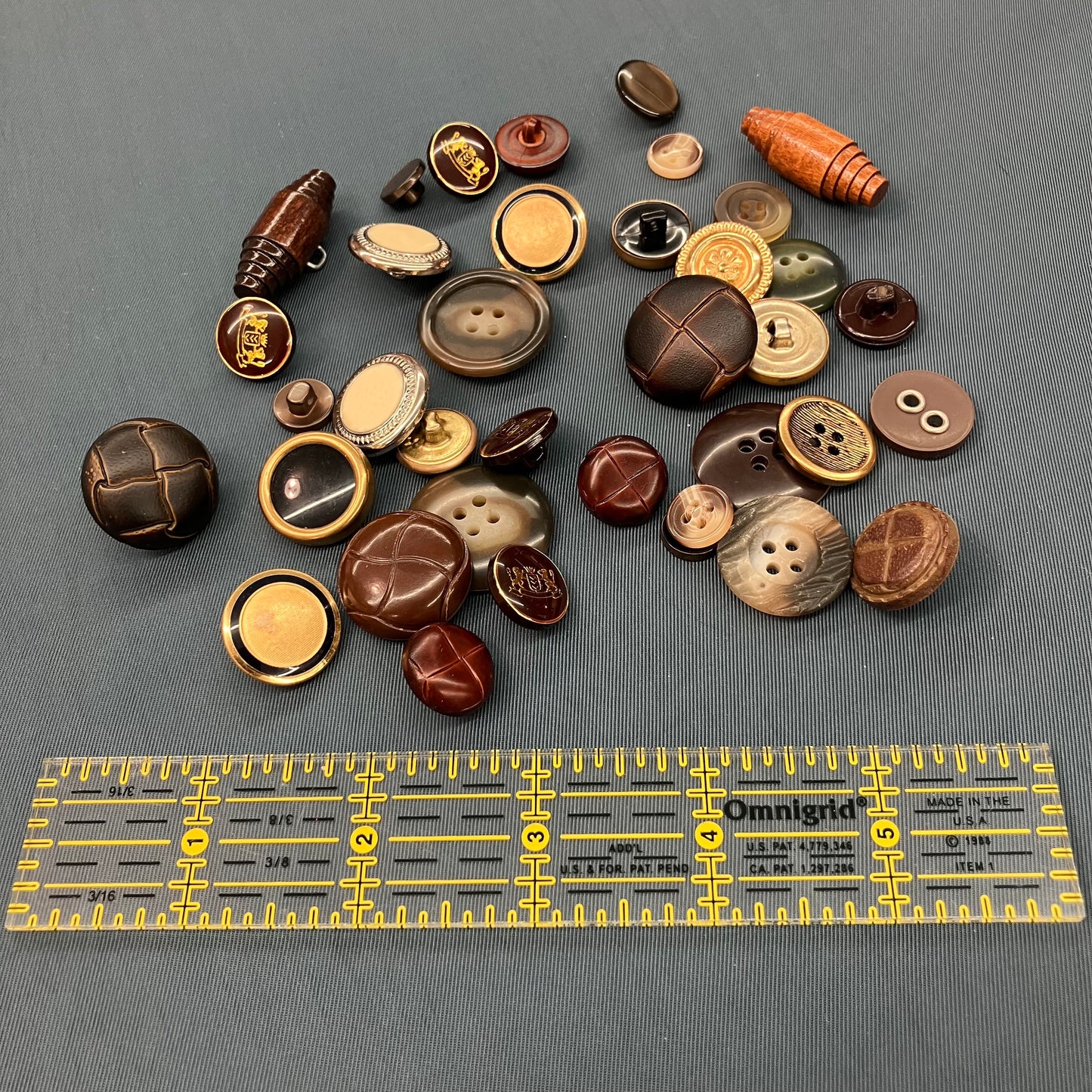 A Tiny Mixed Bag of Brown/Brass Buttons