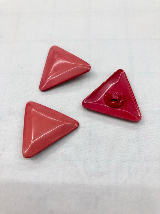 Triangular Red Buttons - set of 3