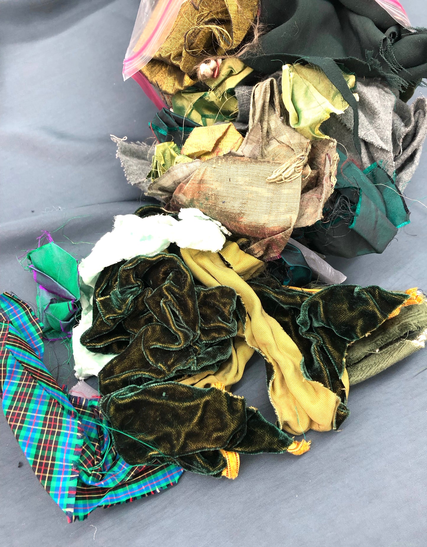 Fabric Scraps, but they're **FANCY** - Greens