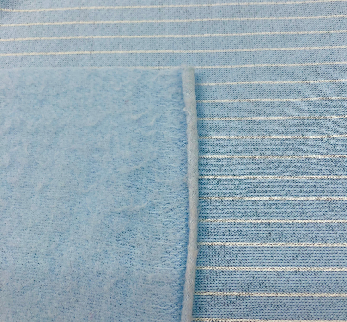 Fleece-backed light blue knit - 4 yards