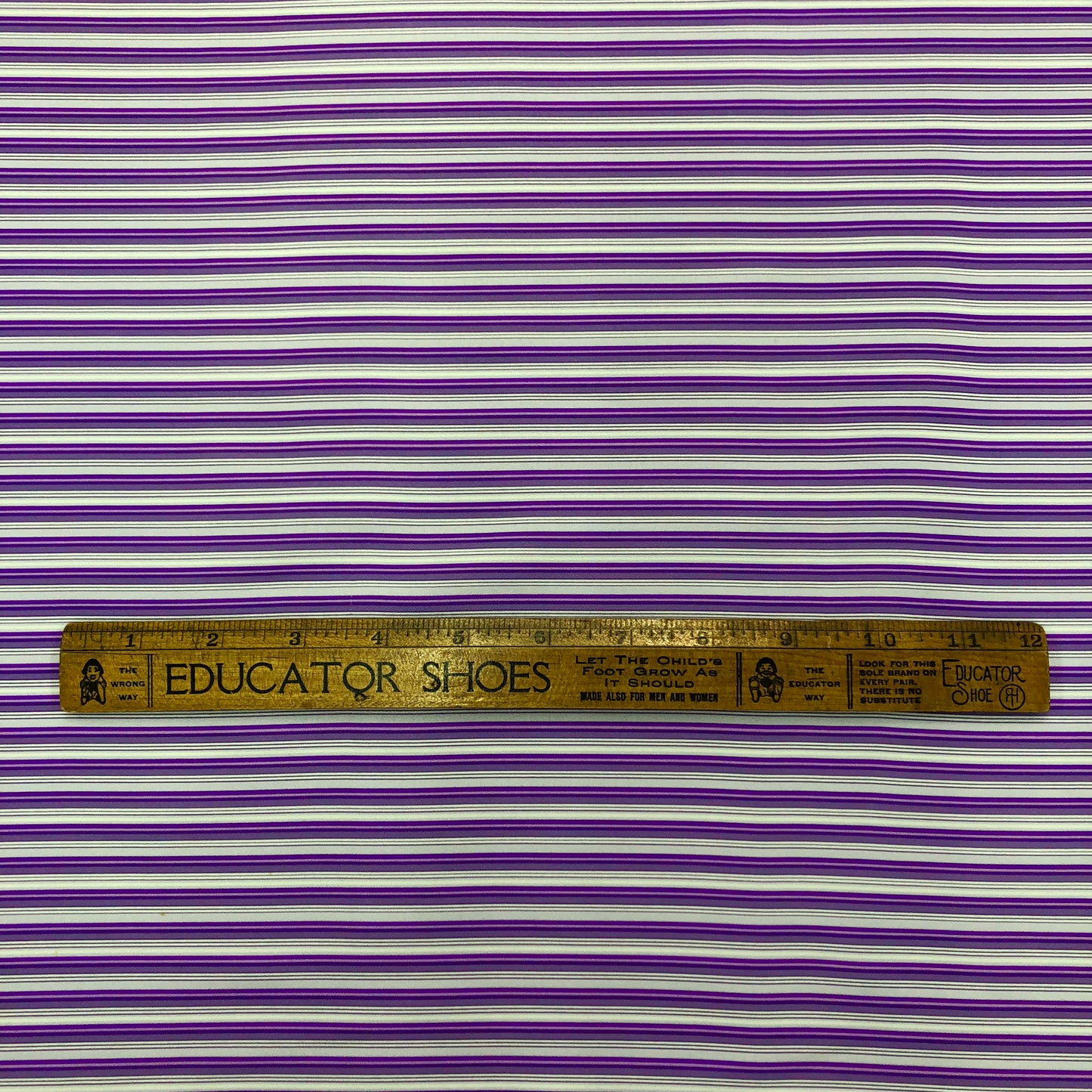 Purple Striped Poly Shirting - 2 yards