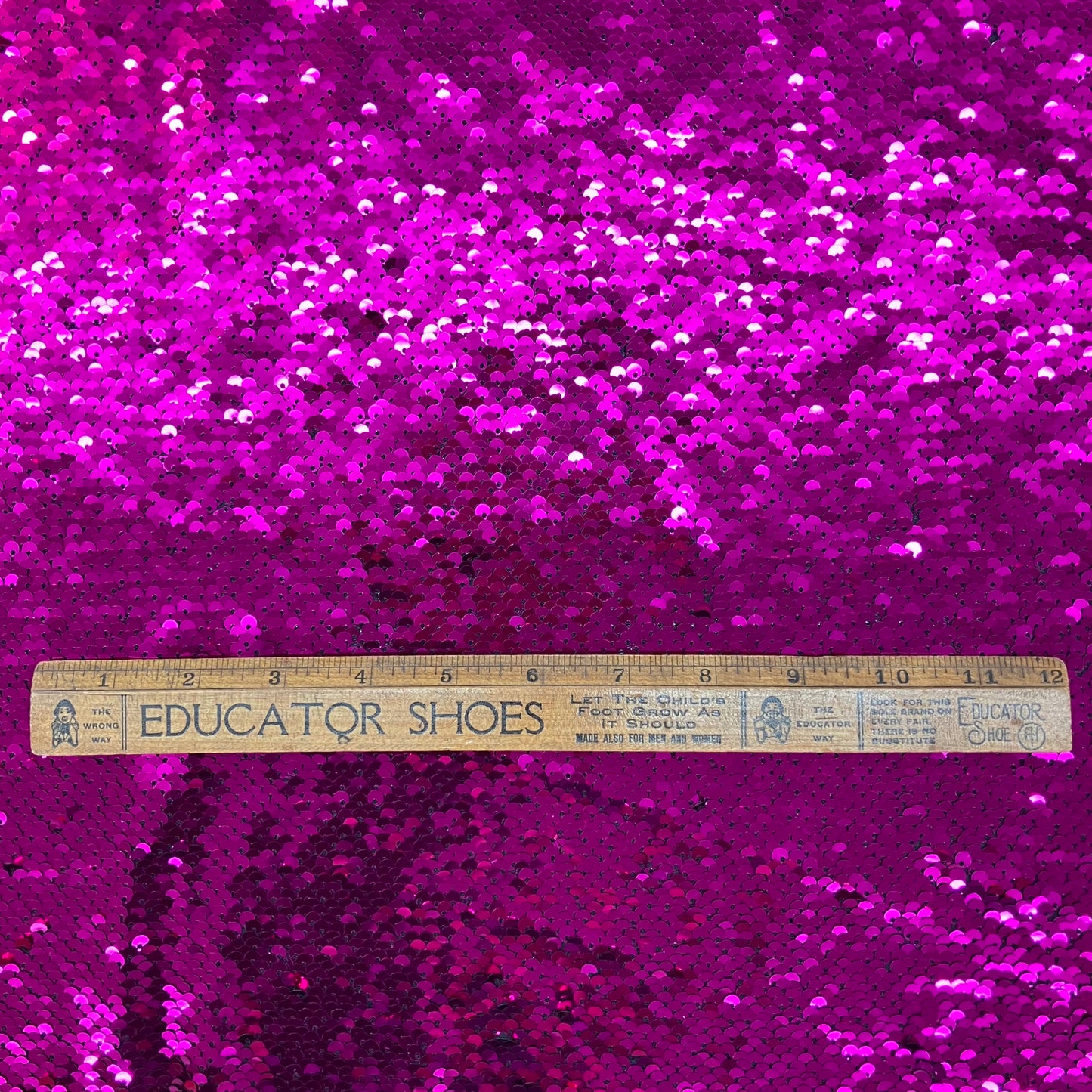 Flashy Fuschia Sequins - 1 partial yard