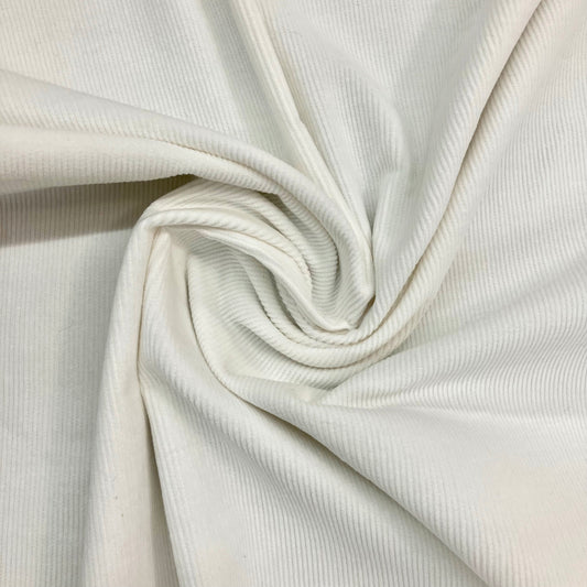 White Skinny Corduroy - 4 yards