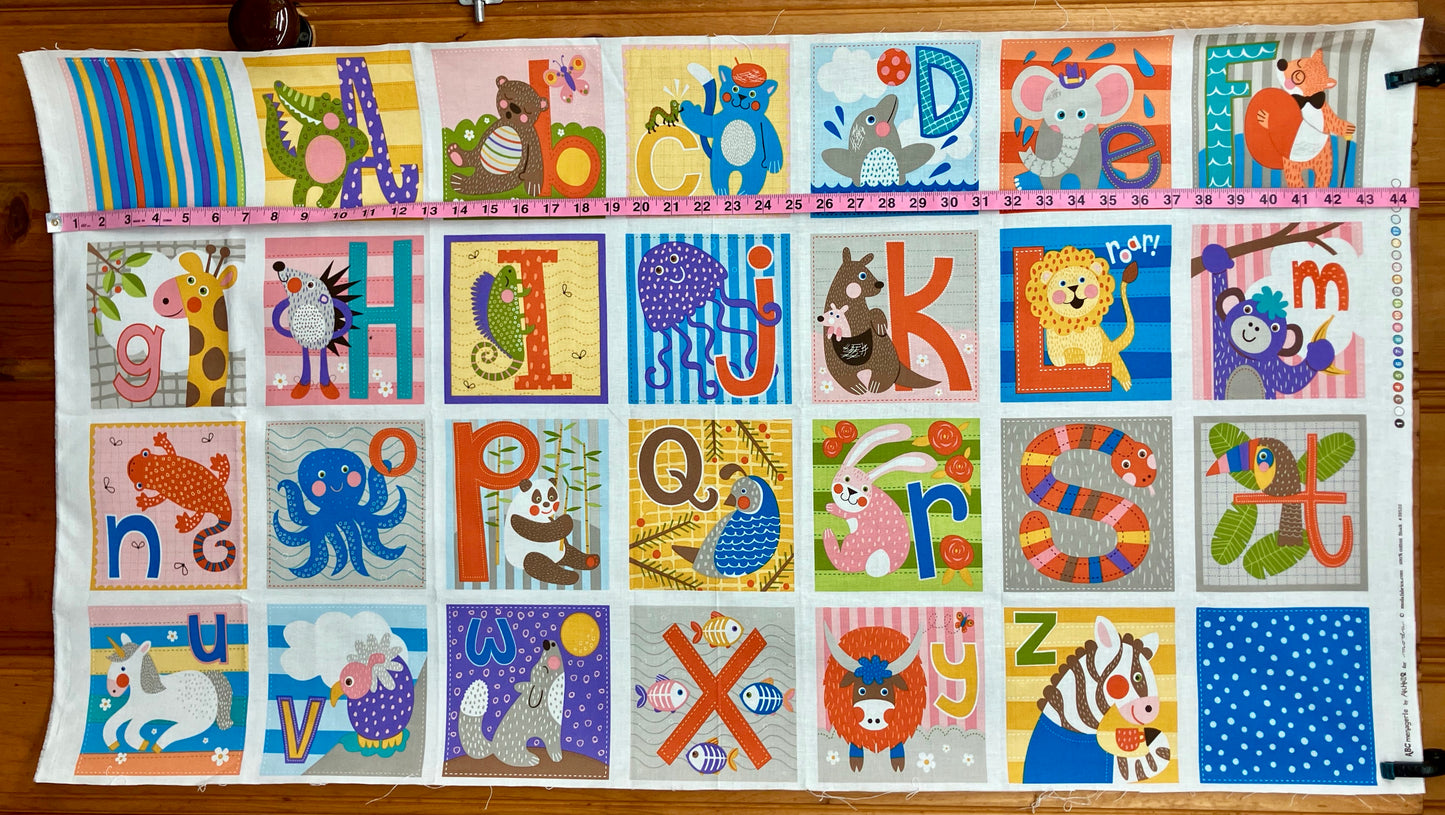 Quilt Panel - ABC Animals - Moda Fabric