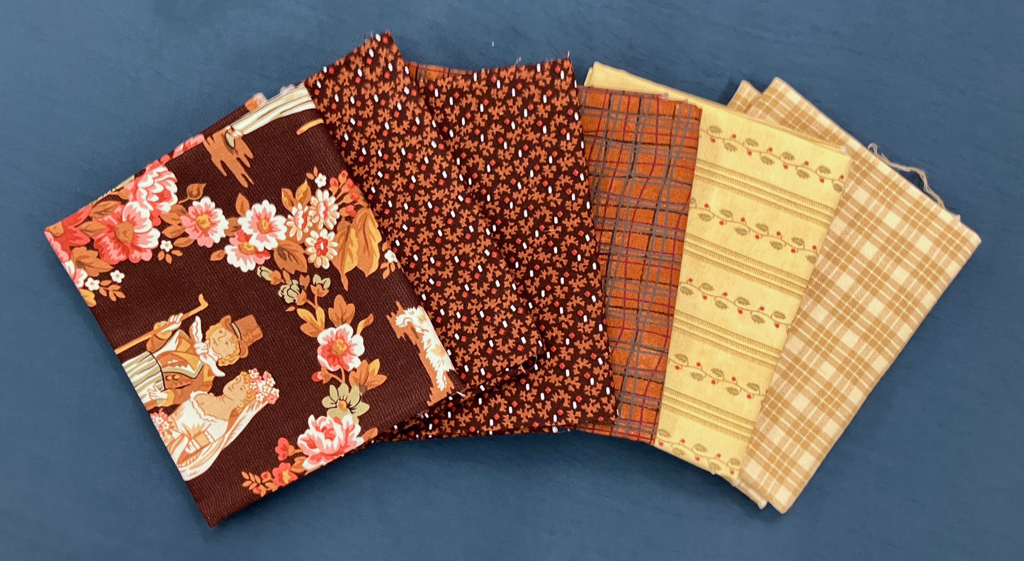 Quilting Bundle - Orangey - 6 Fat Quarters