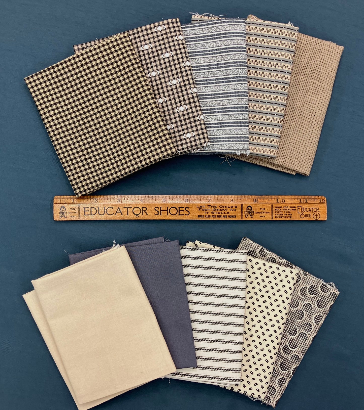 Quilting Bundle - Beige and Gray - 10 Fat Quarters