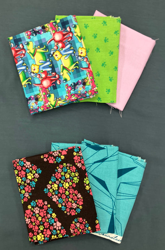 Quilting Bundle - Bright Pups #2 - 6 Fat Quarters