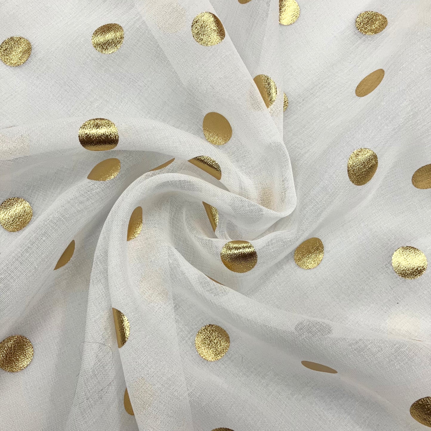 Sheer Metallic Dots - 2 1/8 yards