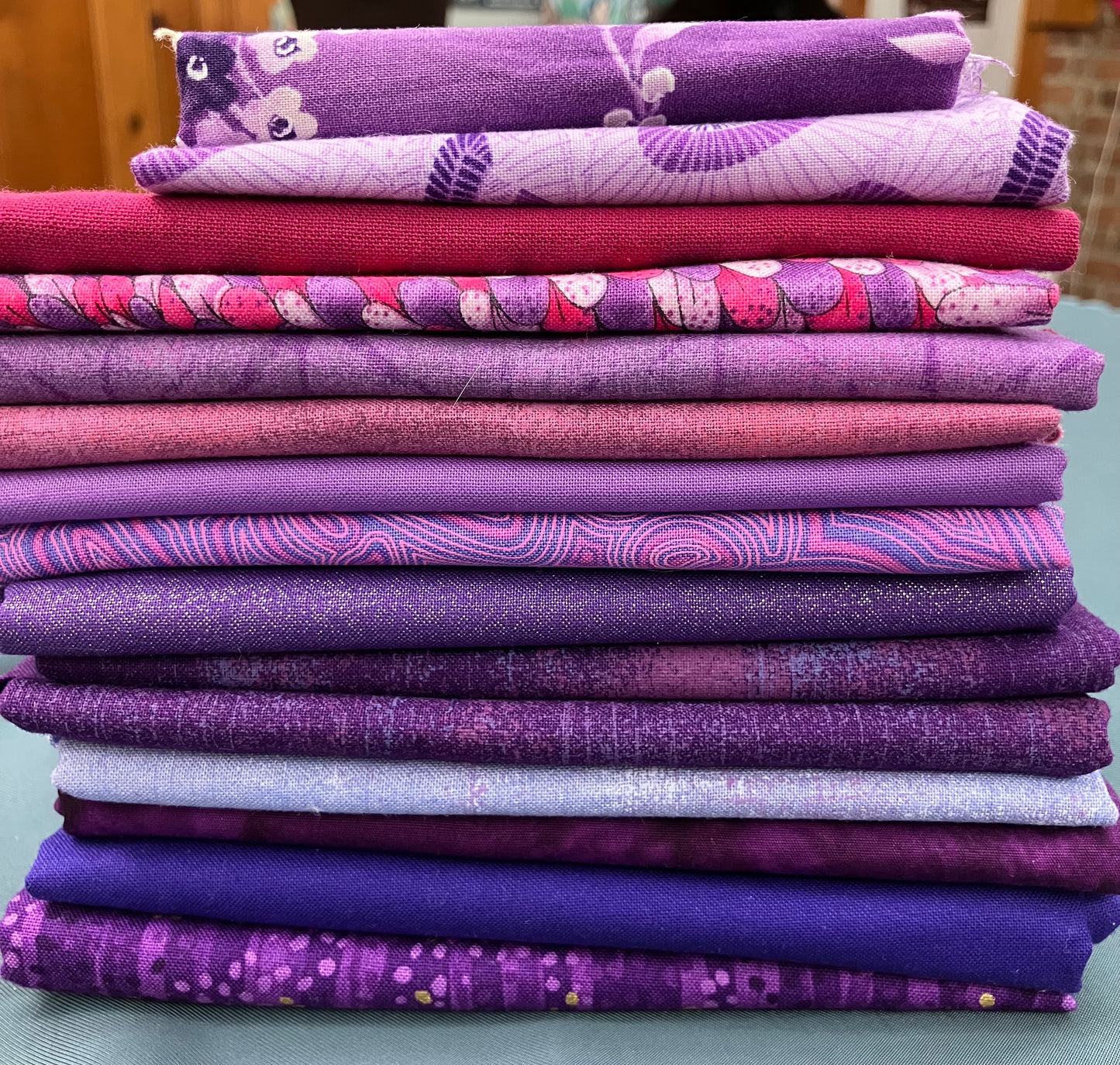 Quilt Bundle - Pink and Purple Prints - Approx. 7 Yards Total