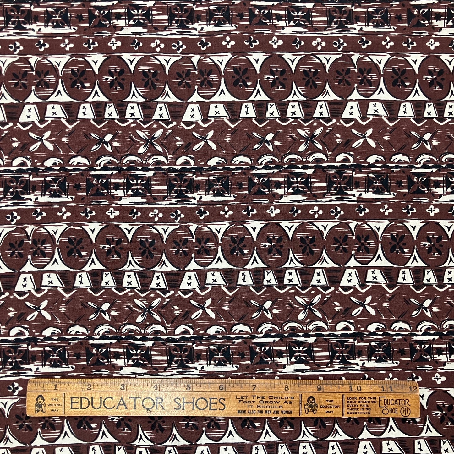 Brown Geometric Rayon - 2 yards