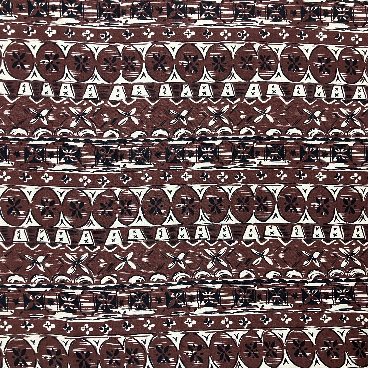 Brown Geometric Rayon - 2 yards