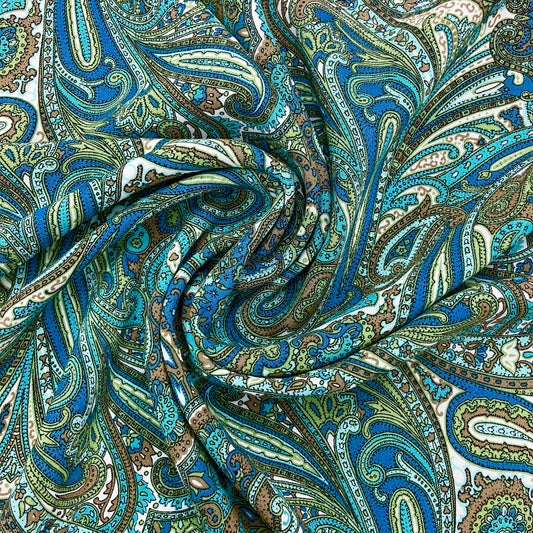 Bluesy Paisley Rayon - 1 yard