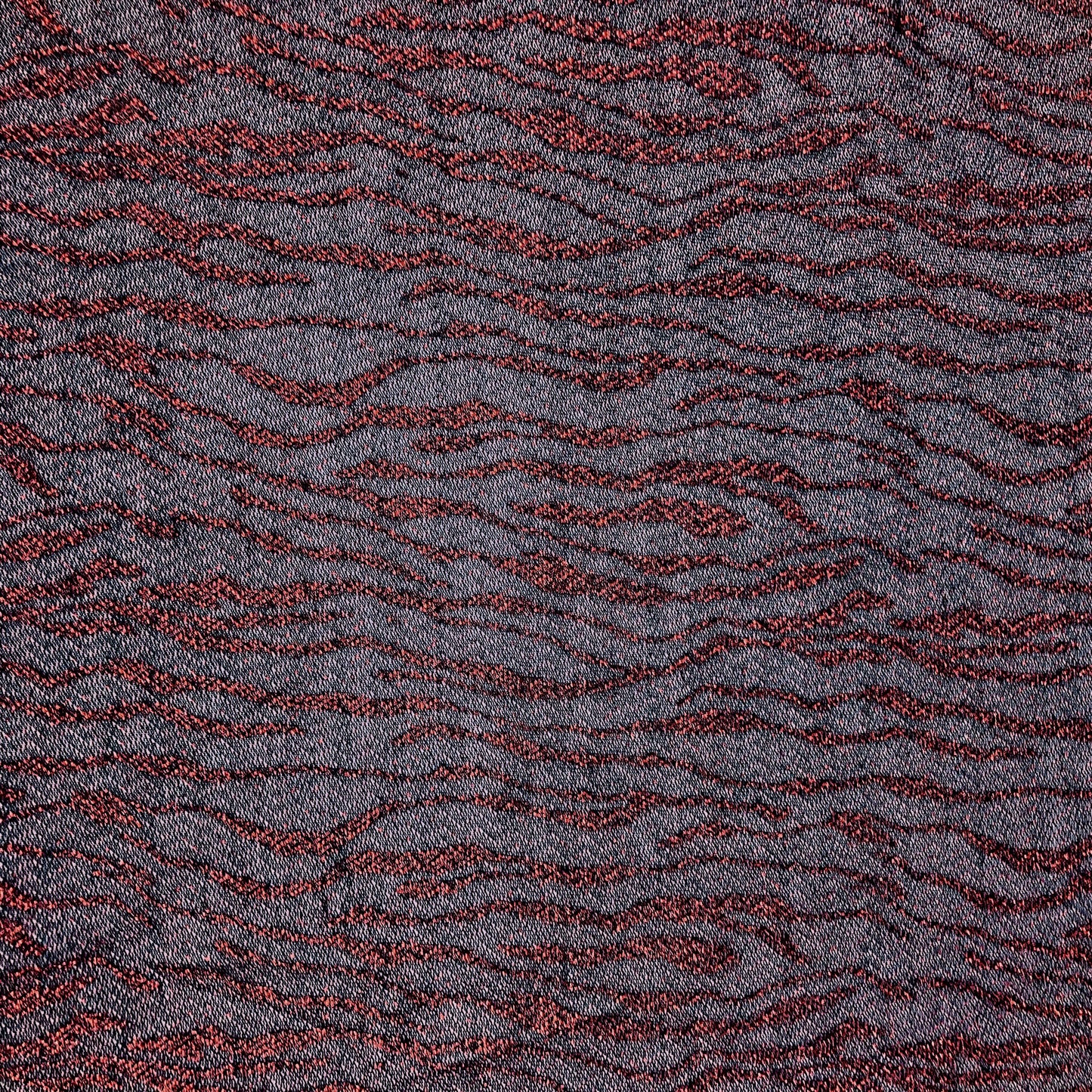 Red Metallic Stripey Mesh - 1 yard