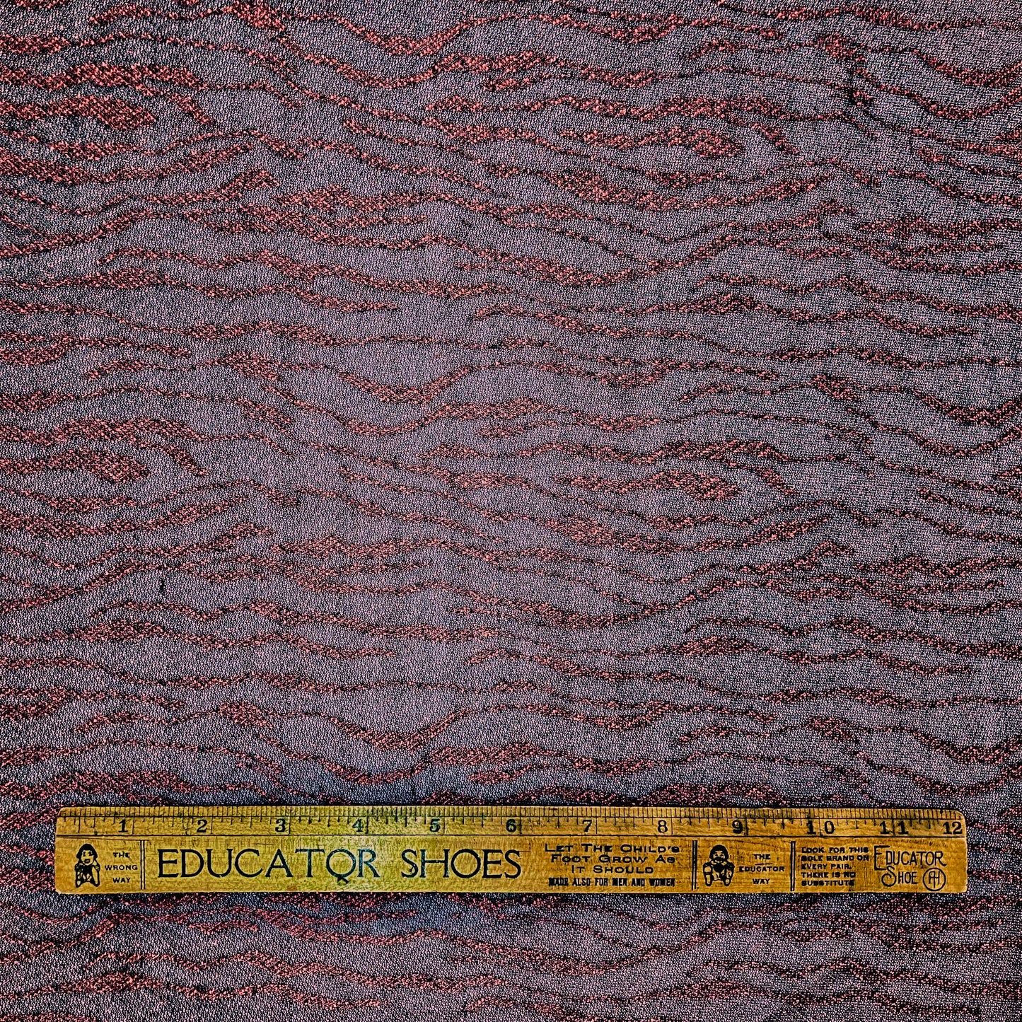 Red Metallic Stripey Mesh - 1 yard