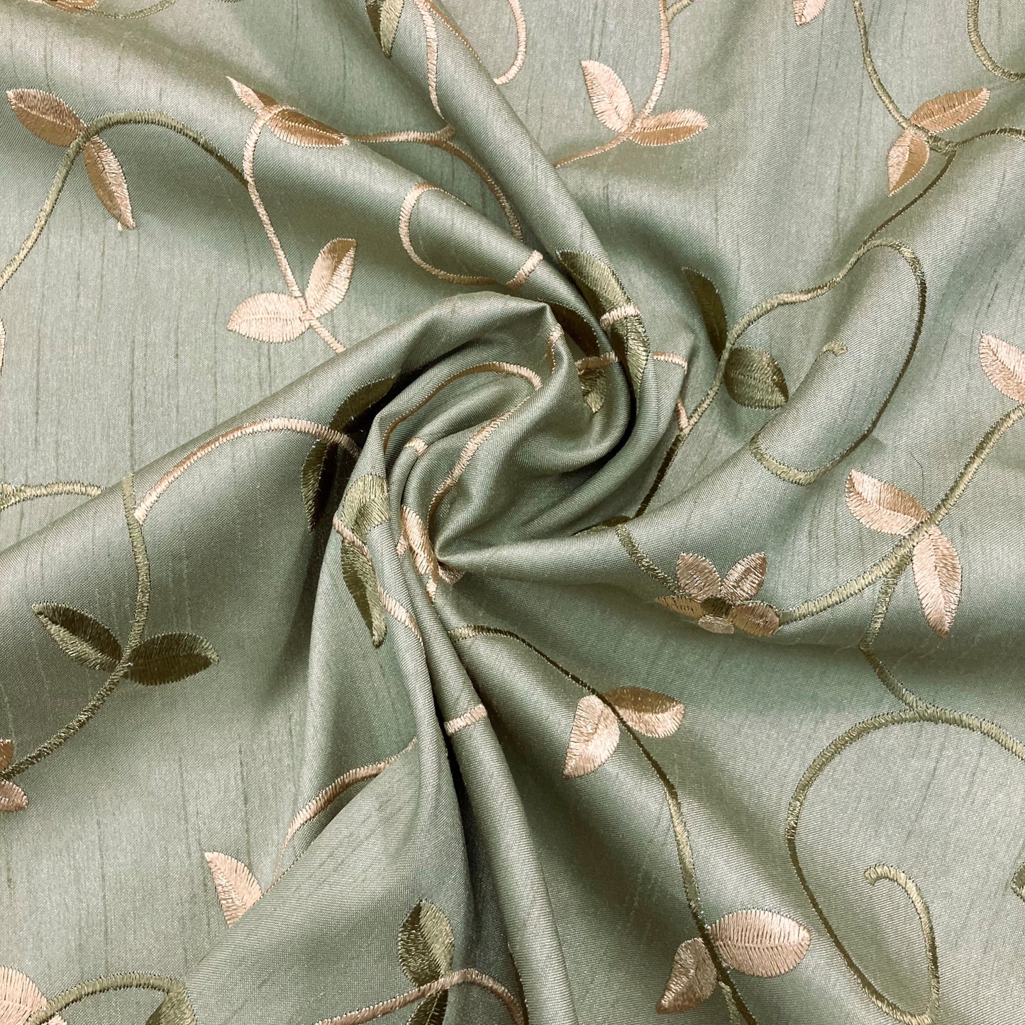 Pale Green Viney Brocade - 3/4 yard