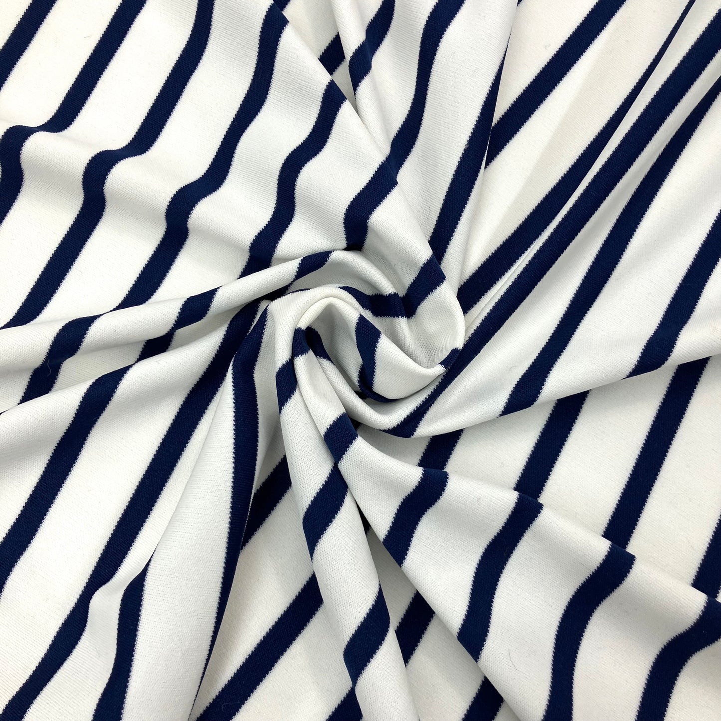 Navy Nautical Striped Knit - 1 1/4 yard