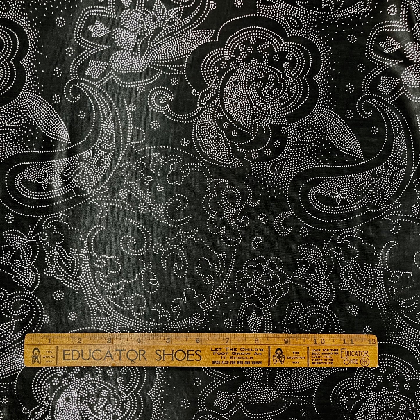 Black Foil-Printed Stretch - 1 2/3 yard