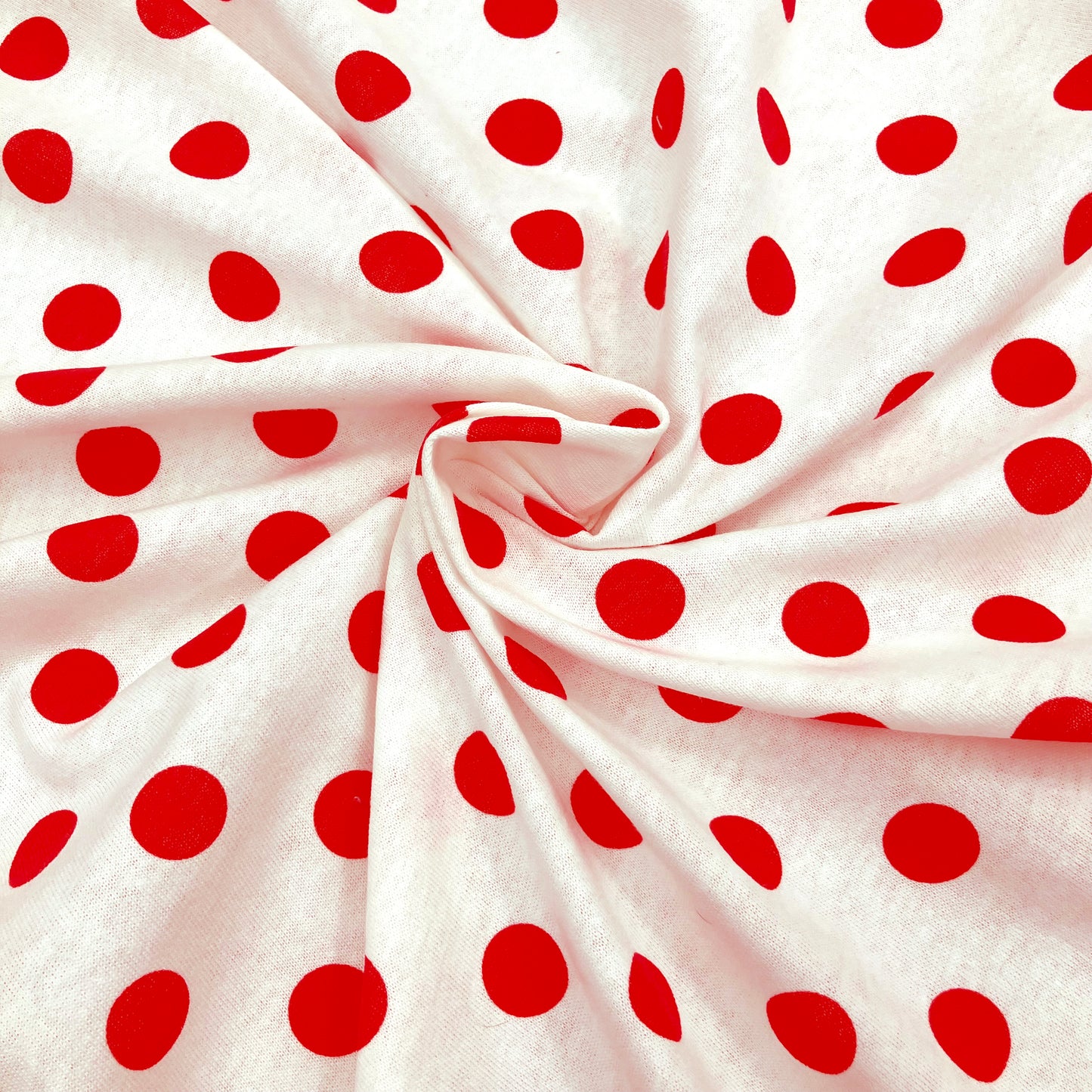 Cotton Jersey Knit Polka Dots - 1 1/3 yard + extra