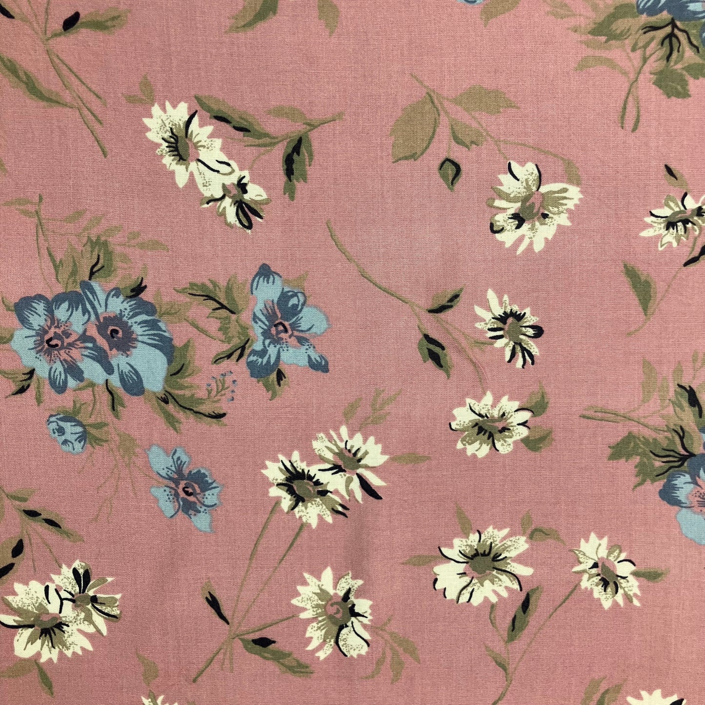 Dusty Pink Rayon Floral - 1 1/3 yard