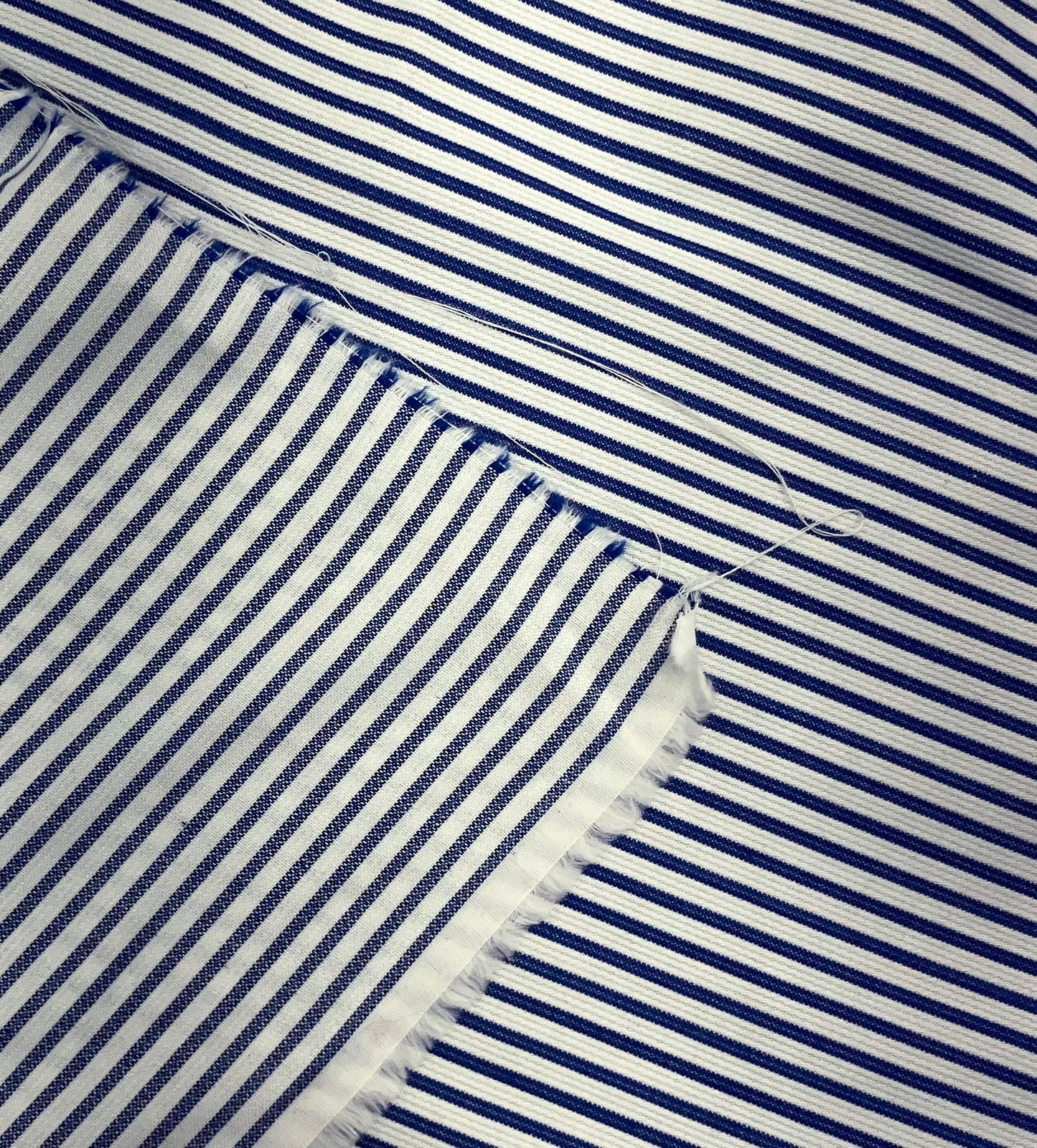 Silky Navy Pinstriped Shirting - 1 3/4 yard