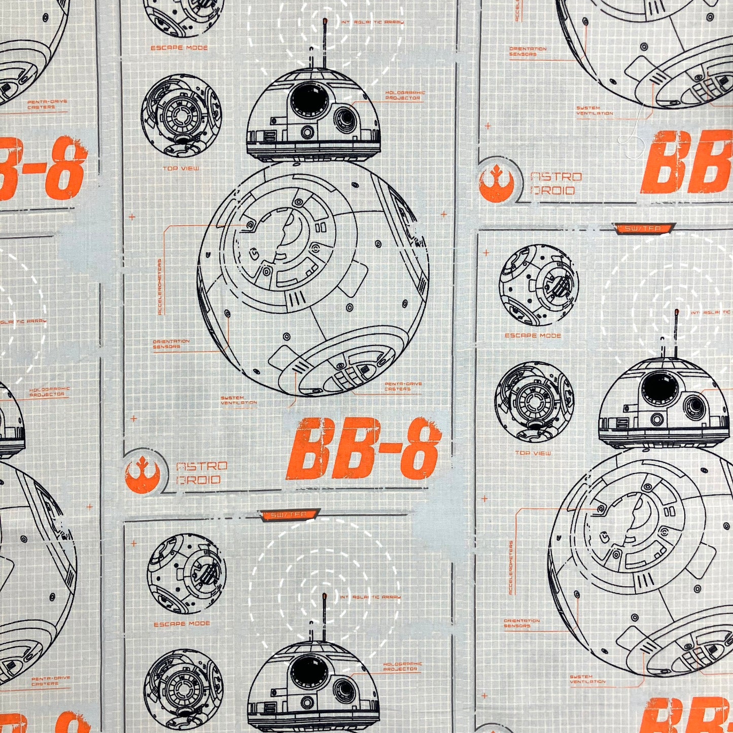 Star Wars BB-8 Quilt-Weight Cotton - two pieces available