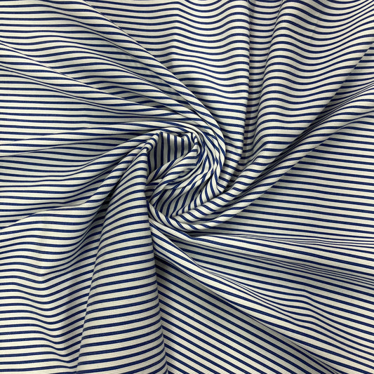 Silky Navy Pinstriped Shirting - 1 3/4 yard