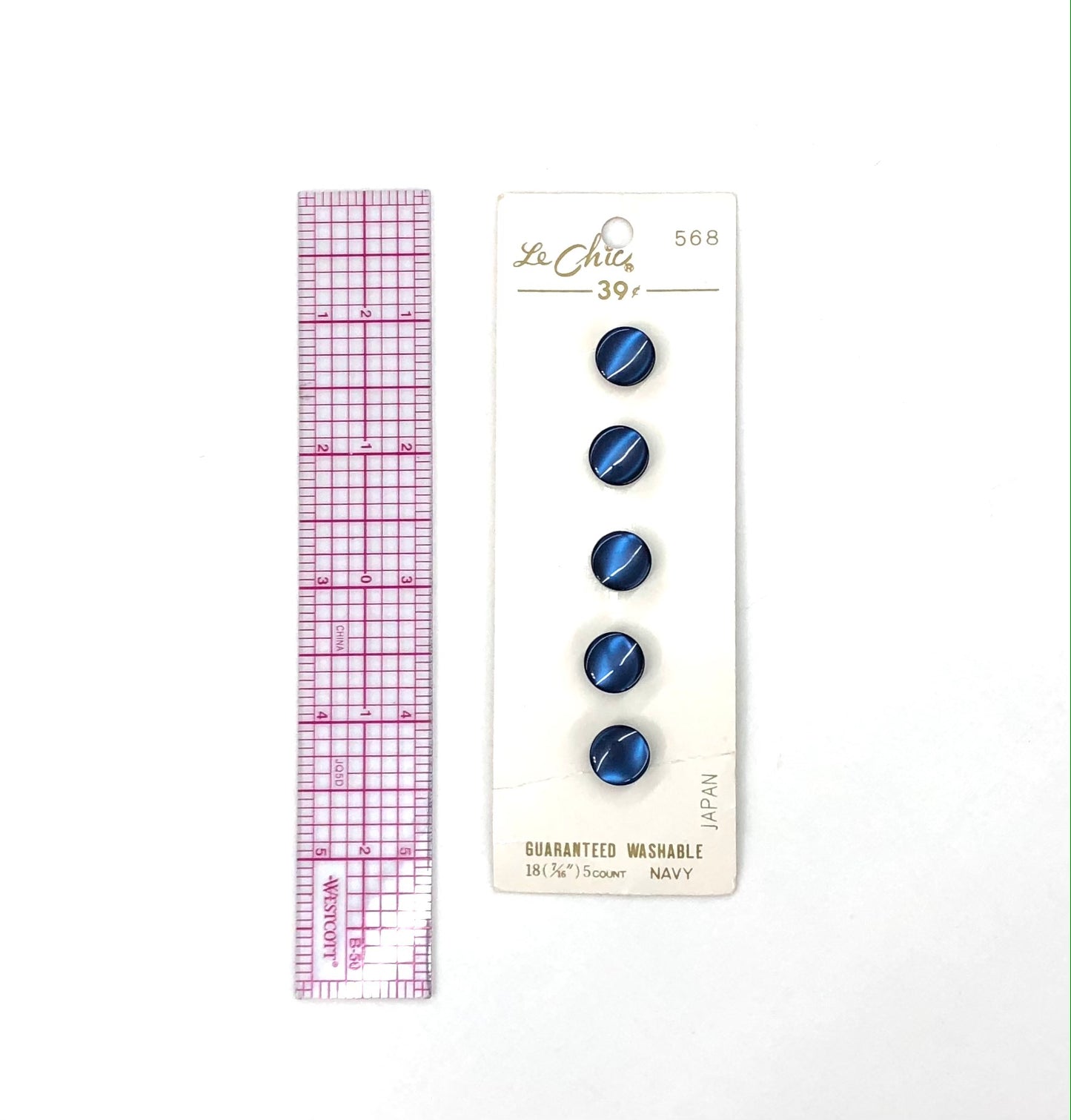 Luminous Blue Buttons - set of 5