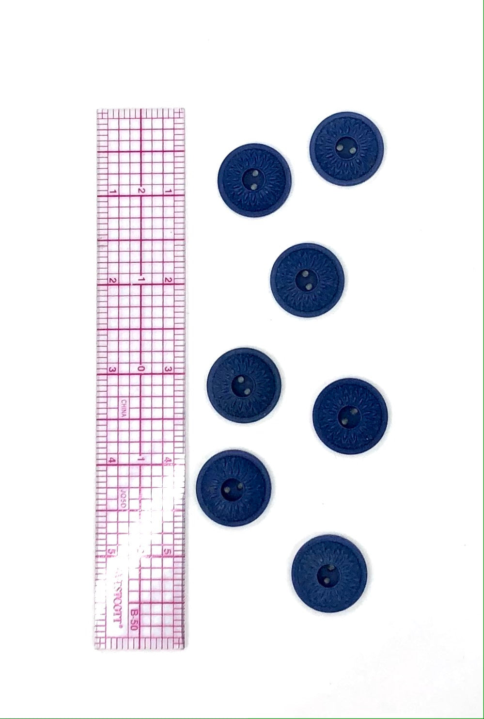 Detailed Blue Buttons - set of 7